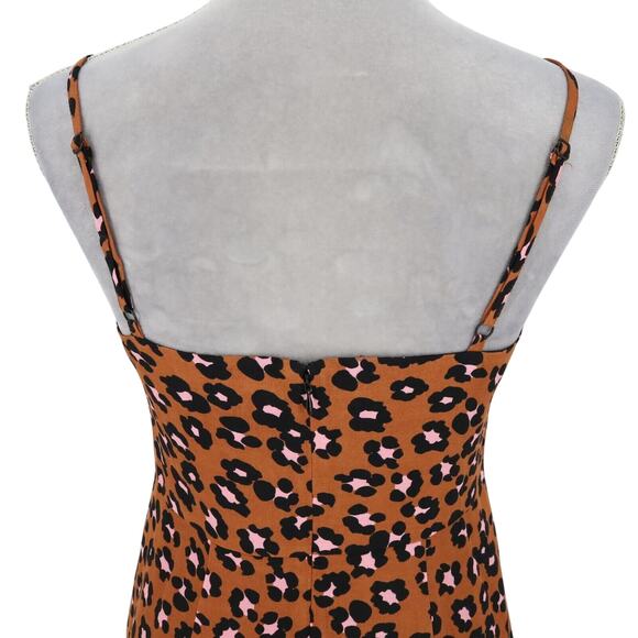 Sanctuary Slip Dress Womens 2 Brown Pink Animal Print Lined Mob Wife Resort New - Picture 11 of 16